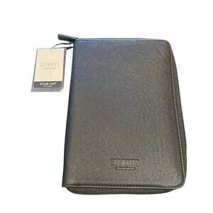 NWT Calvin Klein Eternity Black Faux Leather Travel Planner Pouch